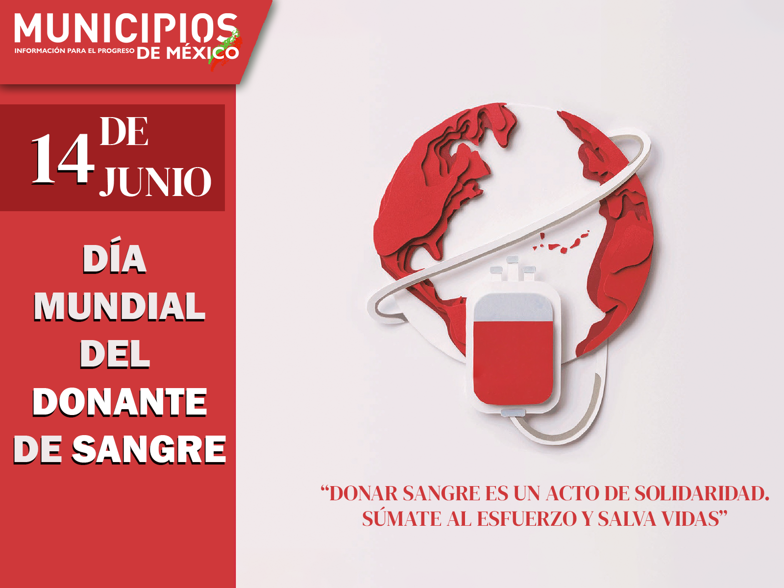 Día mundial del donante de sangre - Municipios de México